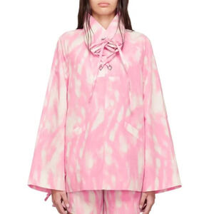 GANNI Long Sleeve Anorak In Dreamy Daze Phlox Pink size S/M